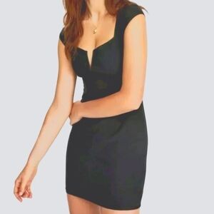 Free People Lia Black Denim Jean Bodycon Mini Dress!